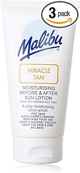 عبوة ثلاثية من لوشن الشمس المرطب مالبيو ميركل تان قبل وبعد الشمس 3x150مل