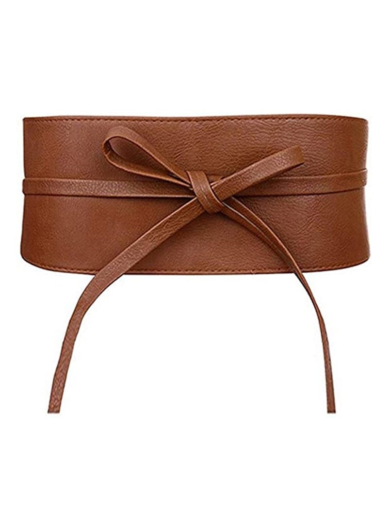 KASTWAVE - 2 Women's Belts Leather Wide Belt Ties and Wraparound Bows - Image 1