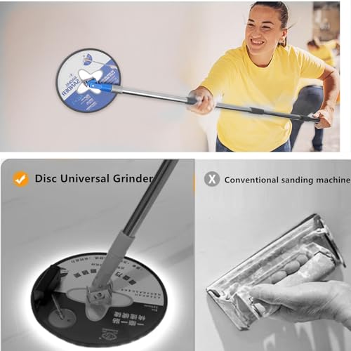 TOXYMHO Drywall Pole Sander,30 to 86 Inch Circular Sander with Adjustable Extension Pole, Manual Hand Drywall Sander for Walls and Ceilings, Includes 5pcs Sanding Sheets (80, 100, 120, 180, 240 Grit) - Image 5