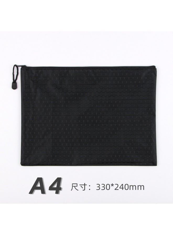 Zipper File Bag A4 Portable Oxford Cloth Waterproof Material Bag Printable  Office Color Thickened Storage Bag - Image 1