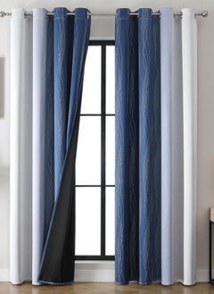 Sharpdo 2-Piece Set Of Full Blackout Curtains For Family Bedroom High-Precision Gradient Line Printing Curtains (Excluding Curtain Rods)  - Image 2