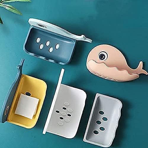 Black Sparrow Soap Stand for Bathroom Kitchen Sink Magic Stickers Wall Mounted (Pack of 2 Pcs) Soap Dish Holder, Fish Design Random Color - Image 2