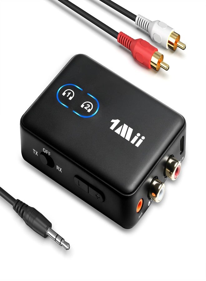 1Mii - Bluetooth 5.2 audio adapter for home stereo TV, wireless H-Fi music transmitter receiver with 3.5mm AUX RCA AptX HD low latency dual connection volume control for - Image 1