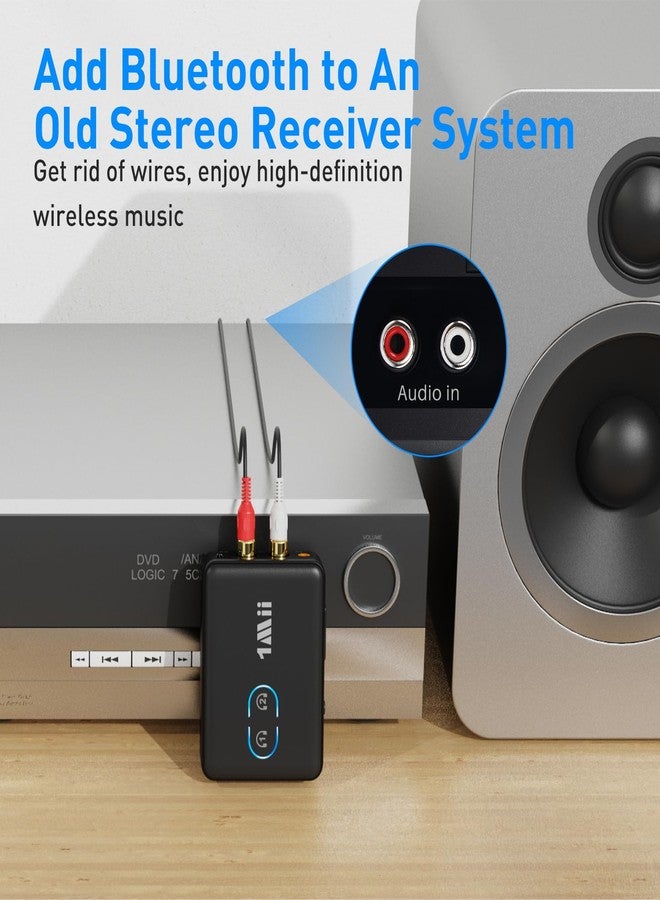 1Mii - Bluetooth 5.2 audio adapter for home stereo TV, wireless H-Fi music transmitter receiver with 3.5mm AUX RCA AptX HD low latency dual connection volume control for - Image 5
