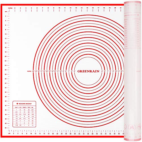 GREENRAIN Extra Large Silicone Pastry Mat Non Stick Baking Mat with Measurement Fondant Mat, Counter Mat, Dough Rolling Mat, Oven Liner, Pie Crust Mat (XXL-24''(W)*32''(L)) - Image 1