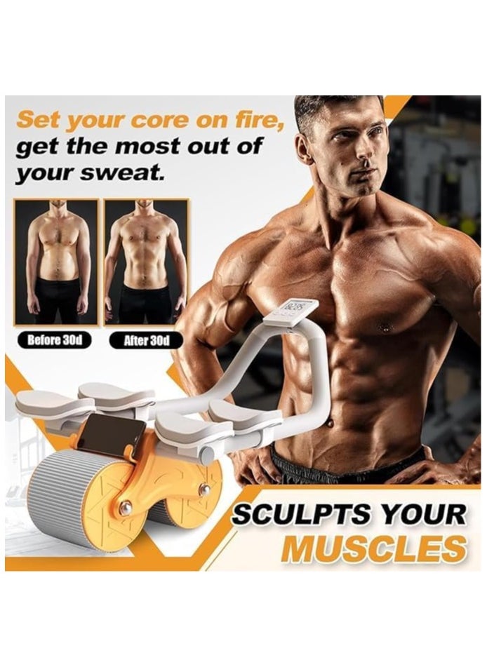 Auto Rebound Abdominal Wheel, Home Abdominal Exercise Wheel, QSHOP® New Abdominal Roller Wheel with Timer, Abdominal Core Strength Exercise Roller Wheel