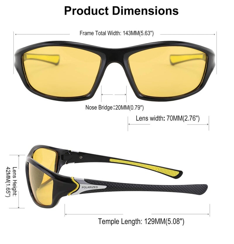 FEISEDY Classic Men Polarized Sports Sunglasses Night Driving Yellow Lenses Cycling Fishing Driving Glasses B2674 - Image 5