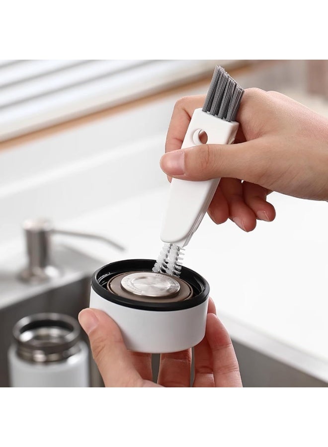 فرشاة تنظيف أغطية أكواب الزجاجات الصغيرة 3 في 1، أدوات تنظيف القش، فرشاة تنظيف الشقوق في زجاجات المياه، فرشاة تنظيف الجزر لأغطية أكواب زجاجات الرضاعة (عبوة من قطعتين) - Image 4