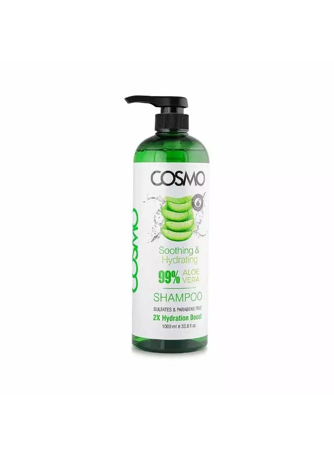 Cosmo Soothing and Hydrating Aloe Vera Shampoo 2X Hydration Boost- 1000ml - Image 1