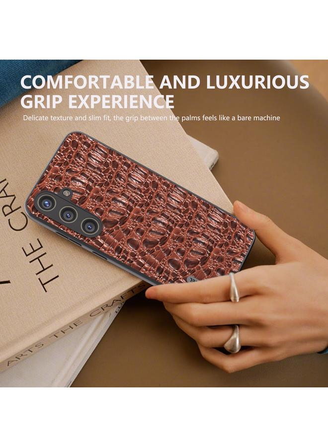 اس-توب جراب لهاتف Samsung Galaxy S24+ 5G من ABEEL مصنوع من الجلد الطبيعي مع حامل لهاتف Sky Series - Image 2