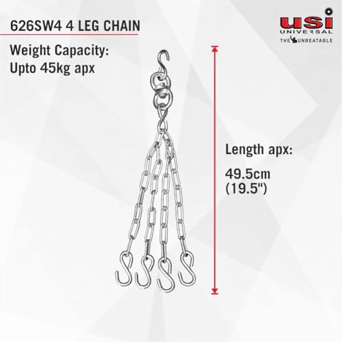 USI UNIVERSAL Boxing Punching Bag, 626C Classic Tough Canvas 4 Feet UnFilled Boxing Bag, Kickboxing Punching Bag with Hanging Chain Combo, Heavy 20oz Canvas Material for Men & Women - Image 3