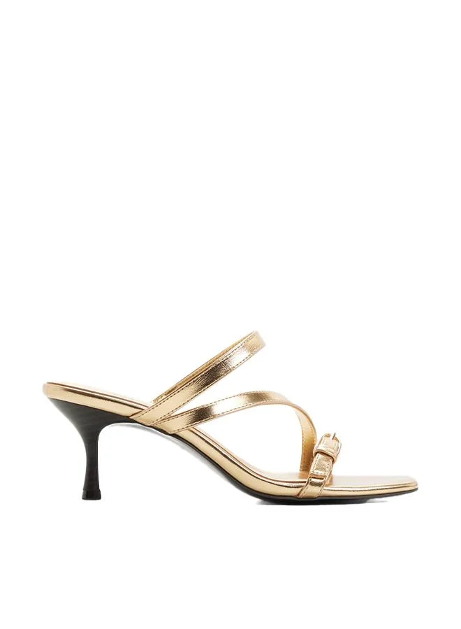 Cityverse Ladies Gold Heeled Sandals