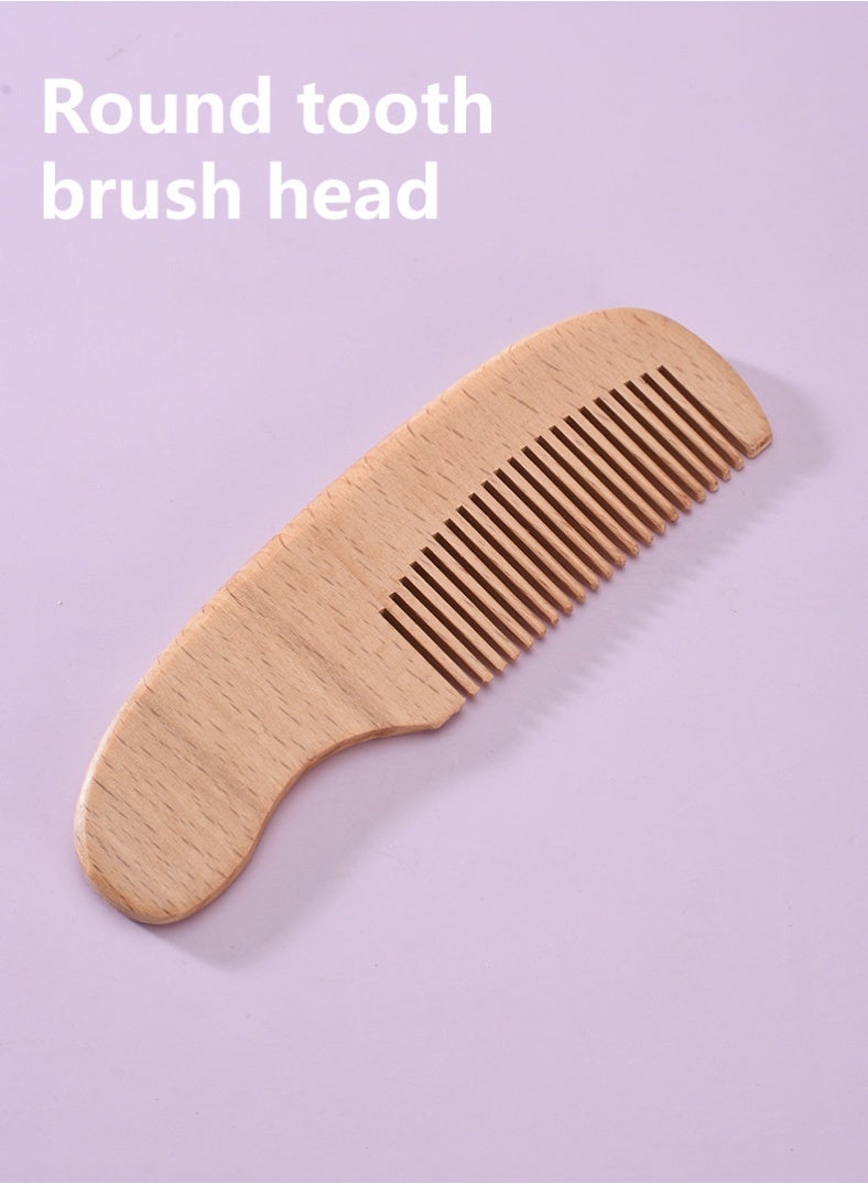 Beidile Natural Wood Baby Hairbrush 3-Piece - Image 3