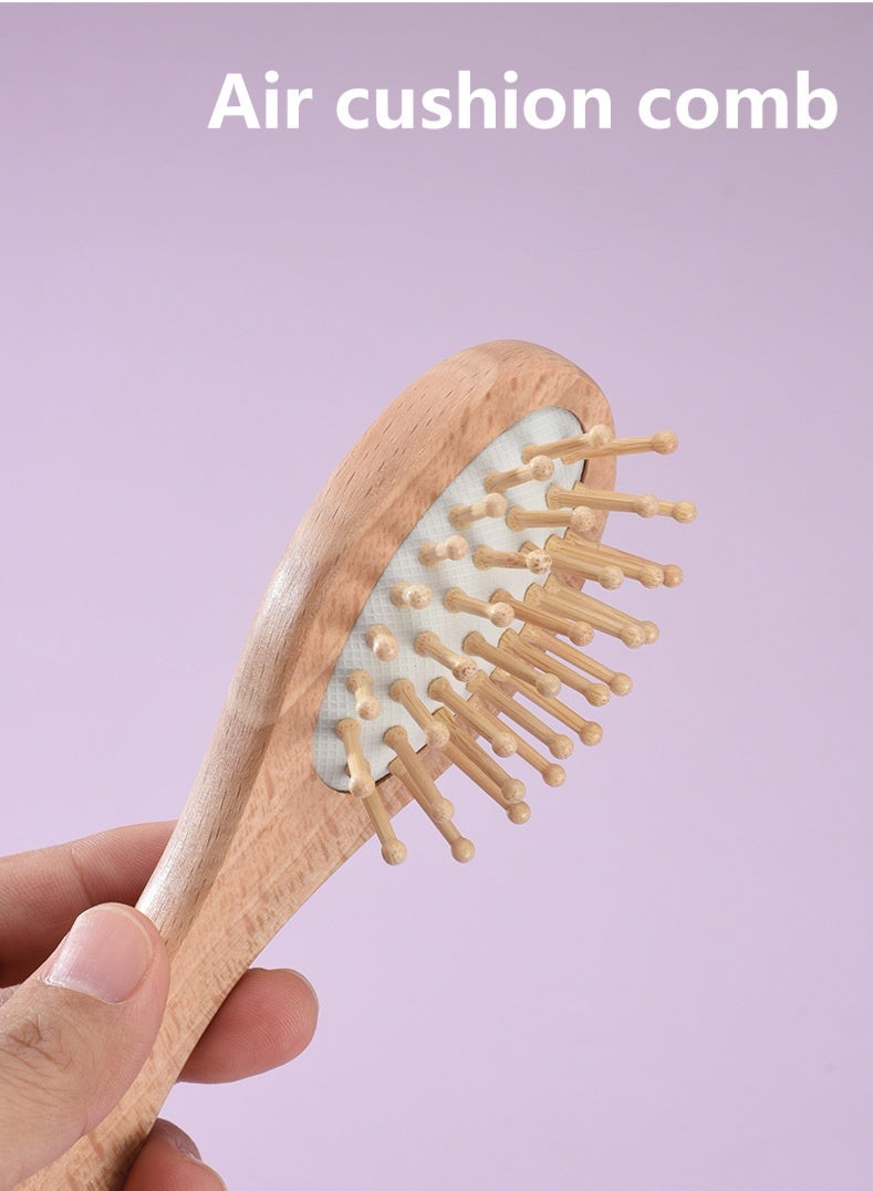 Beidile Natural Wood Baby Hairbrush 3-Piece - Image 5