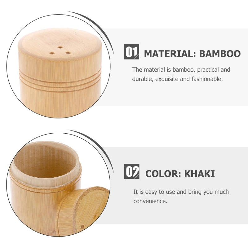Bamboo Toothpick Dispenser Box With Lid Round Toothpick Holder Container For Home Restaurant Kitchen Natural Material - Image 4