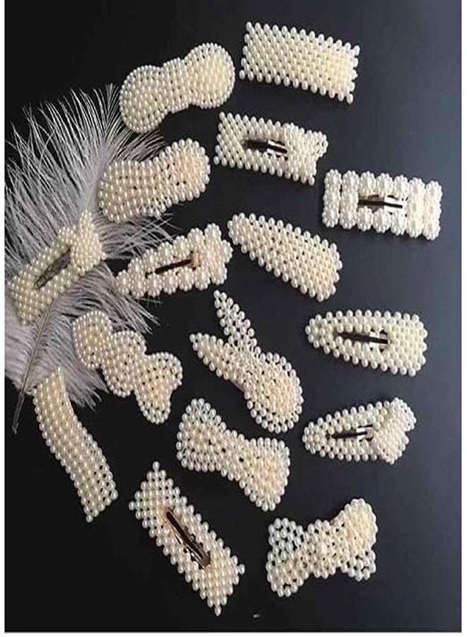 MYSELF 12 Pcs Fashionable Hair Clips, Artificial Pearl Hair Barrettes for Women Ladies Girls - Image 1