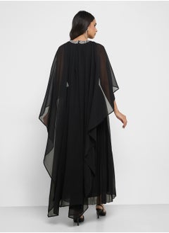 Khizana Cape Sleeved Pleated Dress  - Image 2