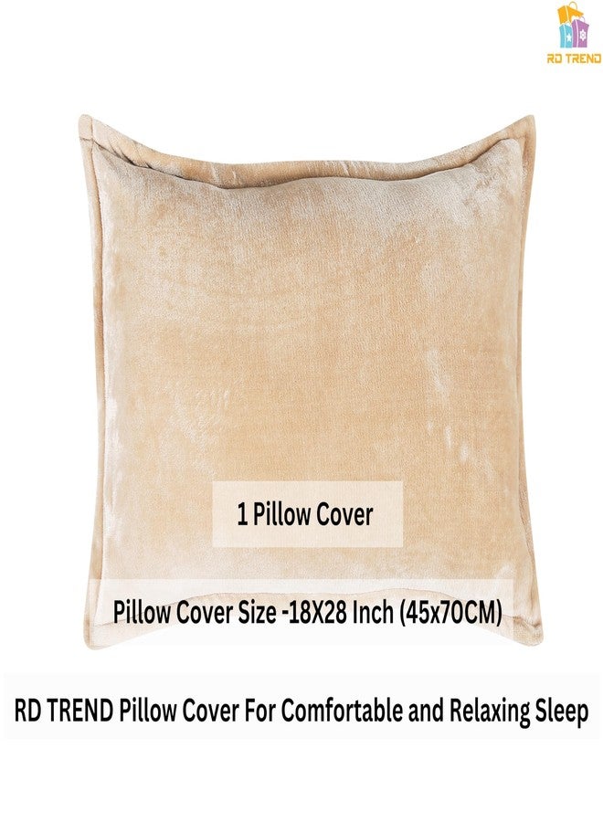 RD TREND 250 GSM Flannel Elastic Warm bedsheets for Winter Single Fitted Size (72x48x8 Inches) with 1 Pillow Cover Size (18x28 Inches) Color- Gold, Solid - Image 4