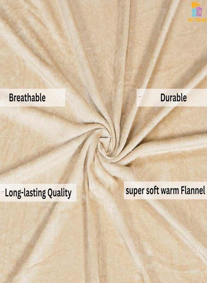 RD TREND 250 GSM Flannel Elastic Warm bedsheets for Winter Single Fitted Size (72x48x8 Inches) with 1 Pillow Cover Size (18x28 Inches) Color- Gold, Solid - Image 3