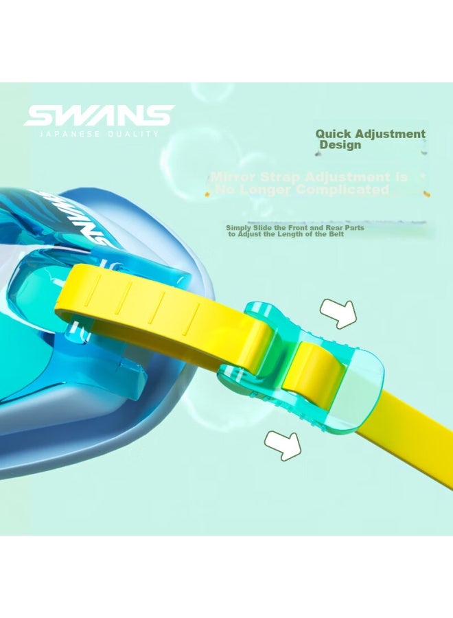 Swans Children's Swimming Goggles, Imported Fr Japan, Waterproof And Anti-fog, High-definition, For Boys And Girls, Suitable For Older Children, Swimming Gl Es And Swim Cap, Light Pink - Image 3