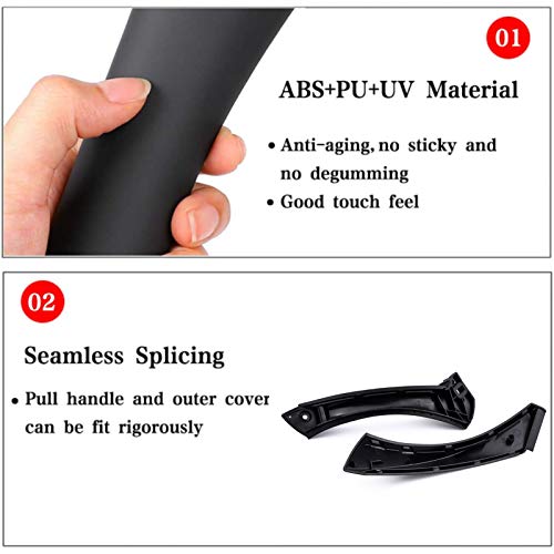 Moonlinks for BMW 3 Series E90E91 Door Pull Handles Door Handle Outer CoverLeft Rear Passenger Side Doors Clasp Handle Door Pull Outer Trim Covers FitsBMW 323 325 328 330 335Black - Image 3