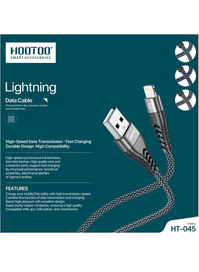 HooToo Lightning Data Cable Strong Aluminum Alloy Connector Durable Nylon Braided Cable High Speed Data Transmission  - Image 3