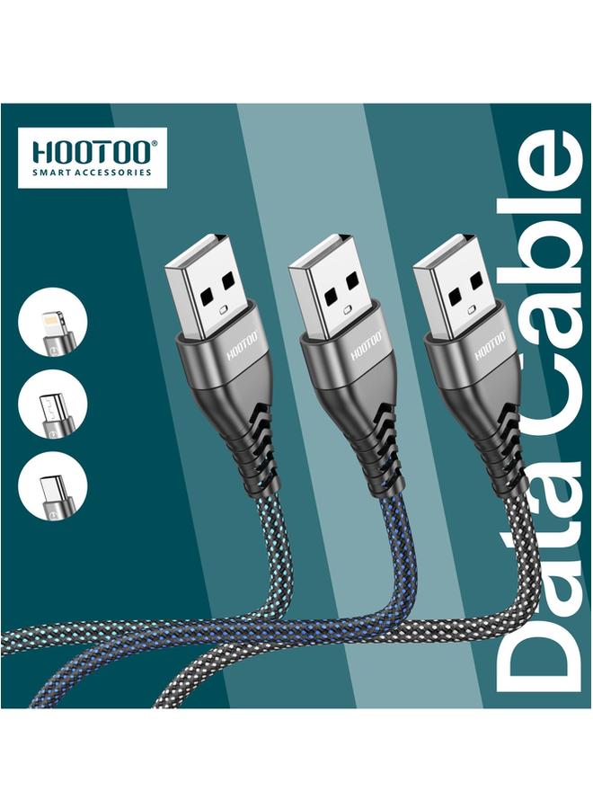 HooToo Lightning Data Cable Strong Aluminum Alloy Connector Durable Nylon Braided Cable High Speed Data Transmission  - Image 2