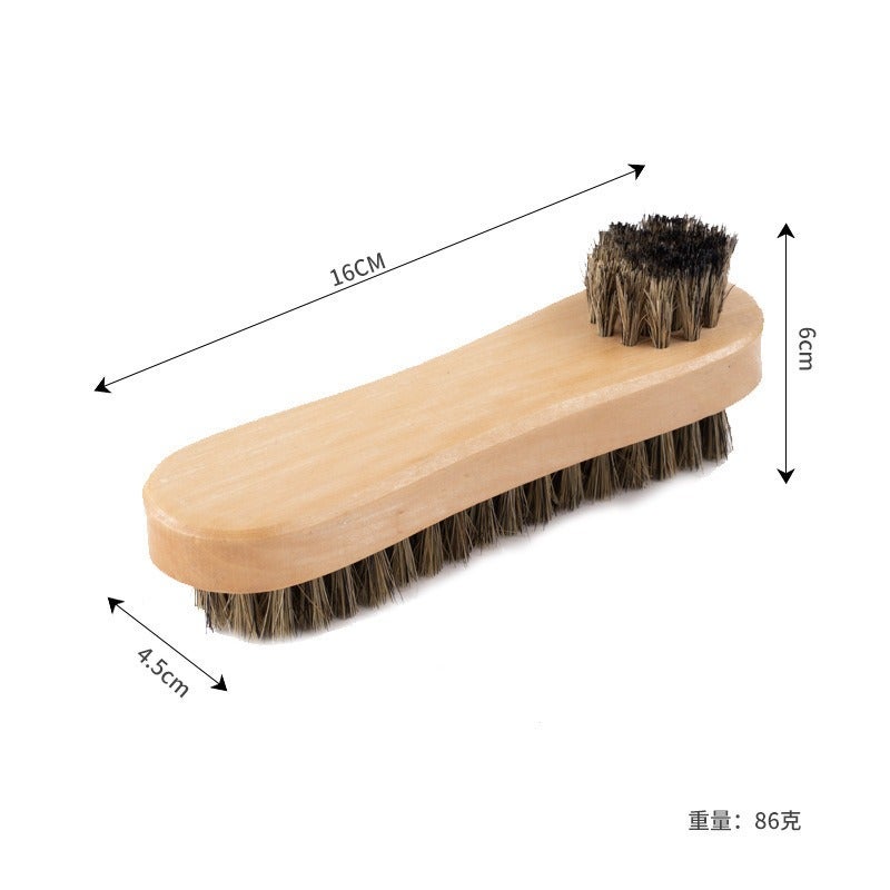 Premium Horsehair Shoe Brush – Soft Bristle Leather Care & Polishing Brush for Shoes, Boots, Bags and Leather Goods