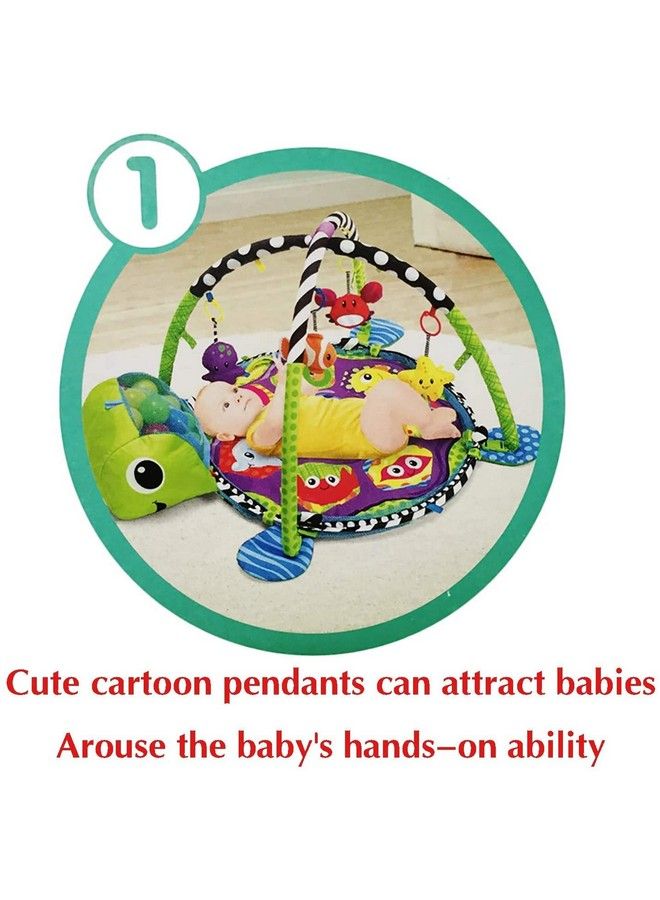EMNDR 3 In 1 Baby Play Mat For 0 1 Year Old Baby Crawling Gym Mat Turtle Room Pool Support Net - Image 4