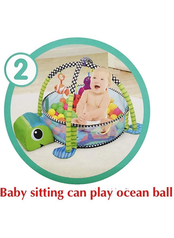 EMNDR 3 In 1 Baby Play Mat For 0 1 Year Old Baby Crawling Gym Mat Turtle Room Pool Support Net - Image 5