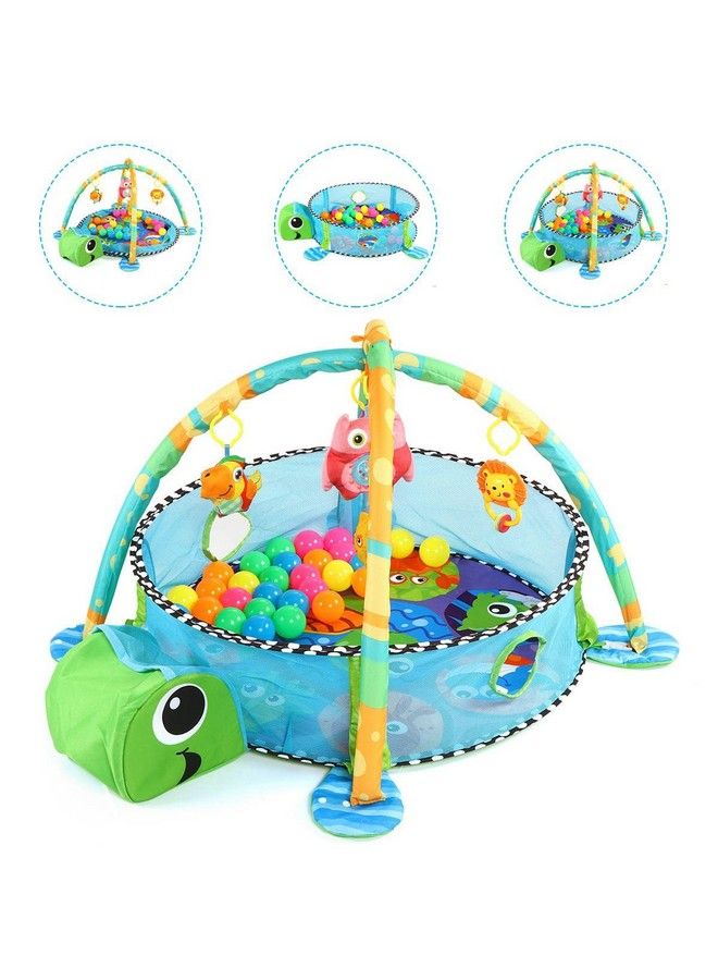 EMNDR 3 In 1 Baby Play Mat For 0 1 Year Old Baby Crawling Gym Mat Turtle Room Pool Support Net - Image 3