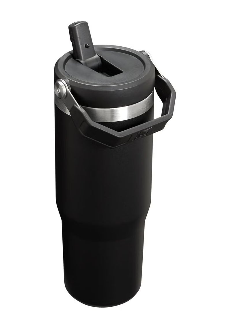 Stanley Stanley IceFlow 30 oz Stainless Steel Tumbler with Straw - Vacuum Insulated, Leak-Resistant Flip Straw, Keeps Drinks Cold for 12 Hours or Iced for 2 Days, Black, Perfect for Home, Office, or Car  - Image 2