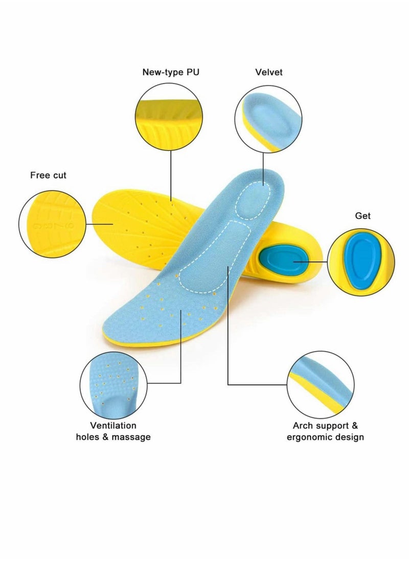 SYOSI - Memory Foam Insoles, PU Orthotic Sport Insoles, Comfortable Breathable, Shock Absorption and Relieve Foot Pain, Plantar Fasciitis Arch Support Insoles (Men 41-46/ Women 42-47) - Image 1