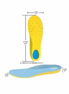 SYOSI Memory Foam Insoles, PU Orthotic Sport Insoles, Comfortable Breathable, Shock Absorption and Relieve Foot Pain, Plantar Fasciitis Arch Support Insoles (Men 41-46/ Women 42-47)  - Image 2