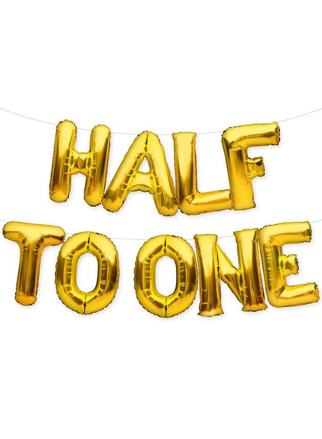 PartyForever Balloons Banner Gold Foil 6 Months Birthday Party Decorations And Supplies - Image 1