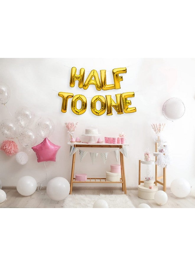PartyForever Balloons Banner Gold Foil 6 Months Birthday Party Decorations And Supplies - Image 3
