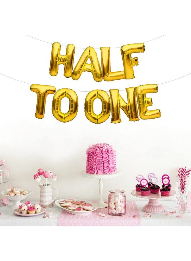 PartyForever Balloons Banner Gold Foil 6 Months Birthday Party Decorations And Supplies - Image 4