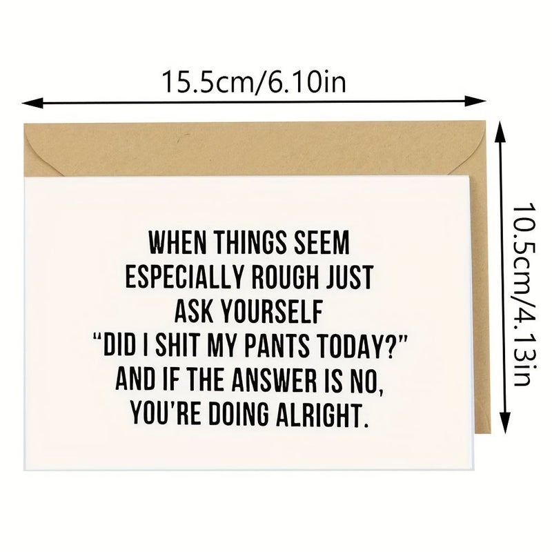 1pc Humorous Greeting Card With Purple Envelope Mental Health Emotional Support Paper Card For Friends Family Loved Ones - Image 3