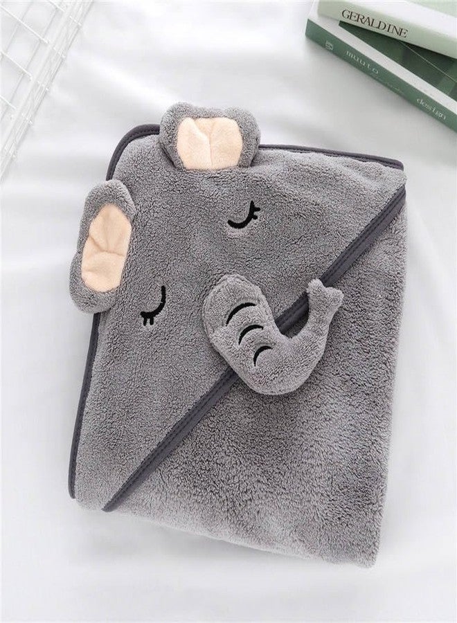 TERI BERI Baby Hooded Towel, Soft and Hypoallergenic Baby Bath Towels with Hood for Toddler Infant Newborn, Large and Absorbent Toddler Towels for Baby Boy Girl (31 x 31 inch) (Grey Elephant) - Image 2