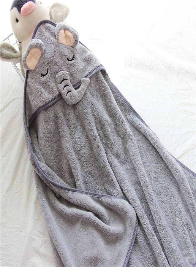TERI BERI Baby Hooded Towel, Soft and Hypoallergenic Baby Bath Towels with Hood for Toddler Infant Newborn, Large and Absorbent Toddler Towels for Baby Boy Girl (31 x 31 inch) (Grey Elephant) - Image 4