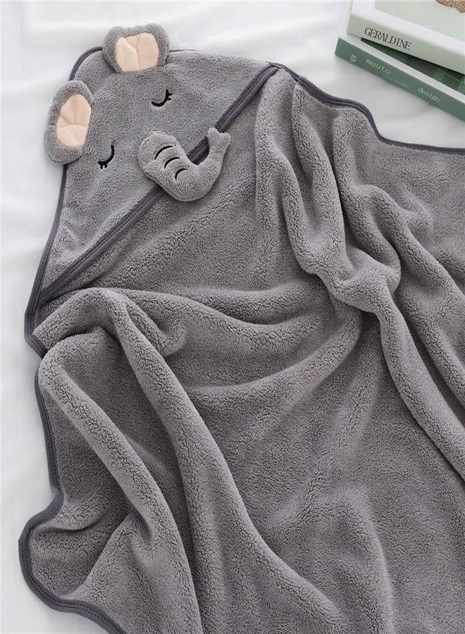 TERI BERI Baby Hooded Towel, Soft and Hypoallergenic Baby Bath Towels with Hood for Toddler Infant Newborn, Large and Absorbent Toddler Towels for Baby Boy Girl (31 x 31 inch) (Grey Elephant) - Image 3