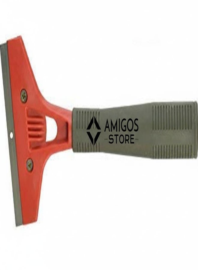 Amigos Store™ Floor & Wall Scraper with Heavy Duty ABS Plastic Handle – Red & Grey - Image 3