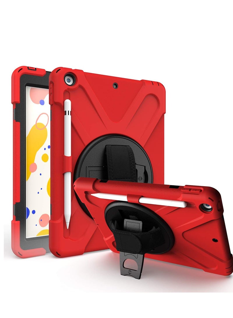 Y&D Silicone Case with Stand for Apple iPad 9 10.2 (2021), Rugged and Durable, Shoulder Strap Pen Holder Inch 9/8/7 2020 2019 - Image 1