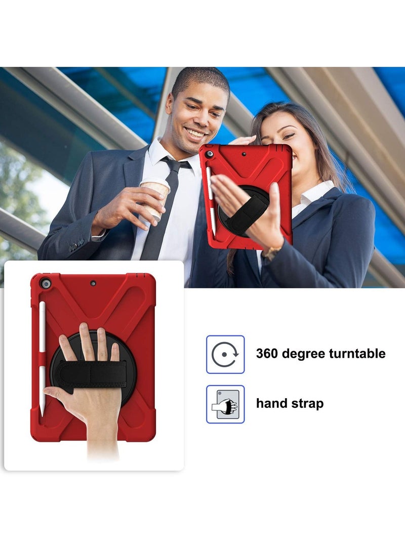 Y&D Silicone Case with Stand for Apple iPad 9 10.2 (2021), Rugged and Durable, Shoulder Strap Pen Holder Inch 9/8/7 2020 2019 - Image 5