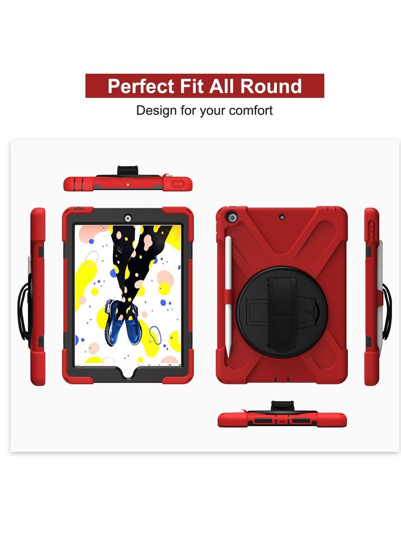 Y&D Silicone Case with Stand for Apple iPad 9 10.2 (2021), Rugged and Durable, Shoulder Strap Pen Holder Inch 9/8/7 2020 2019 - Image 3