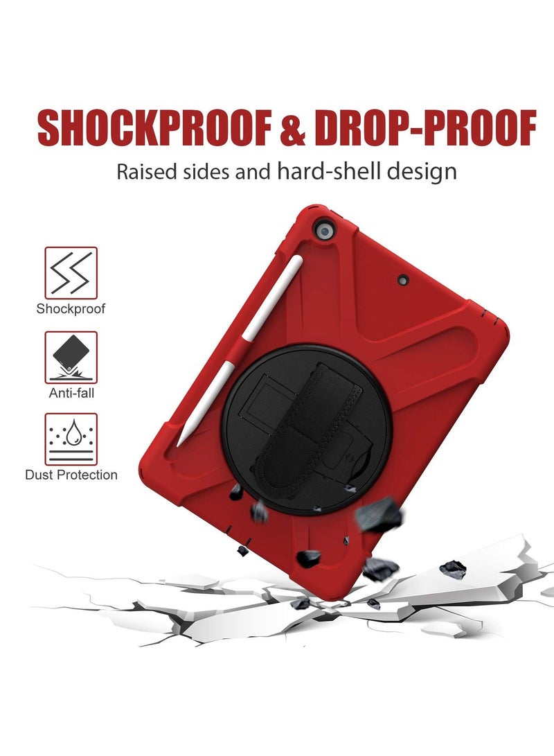 Y&D Silicone Case with Stand for Apple iPad 9 10.2 (2021), Rugged and Durable, Shoulder Strap Pen Holder Inch 9/8/7 2020 2019 - Image 2