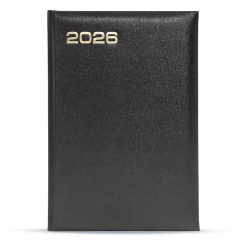 Mahavir Standard Diary 2026 | A5 Size | One-Day-to-a-Page New Year Diary with Thumb-Cut Indexes | 424 pages | Vinyl/Acrylic Coated Cover Material | (Black) - Image 1