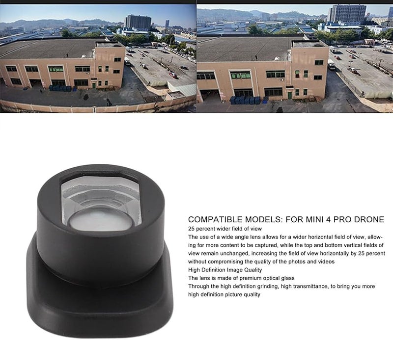 عدسة واسعة الزاوية 0.75X زجاج بصري لـ DJI Mini 4 Pro سبيكة ألومنيوم تركيب سريع - Image 4