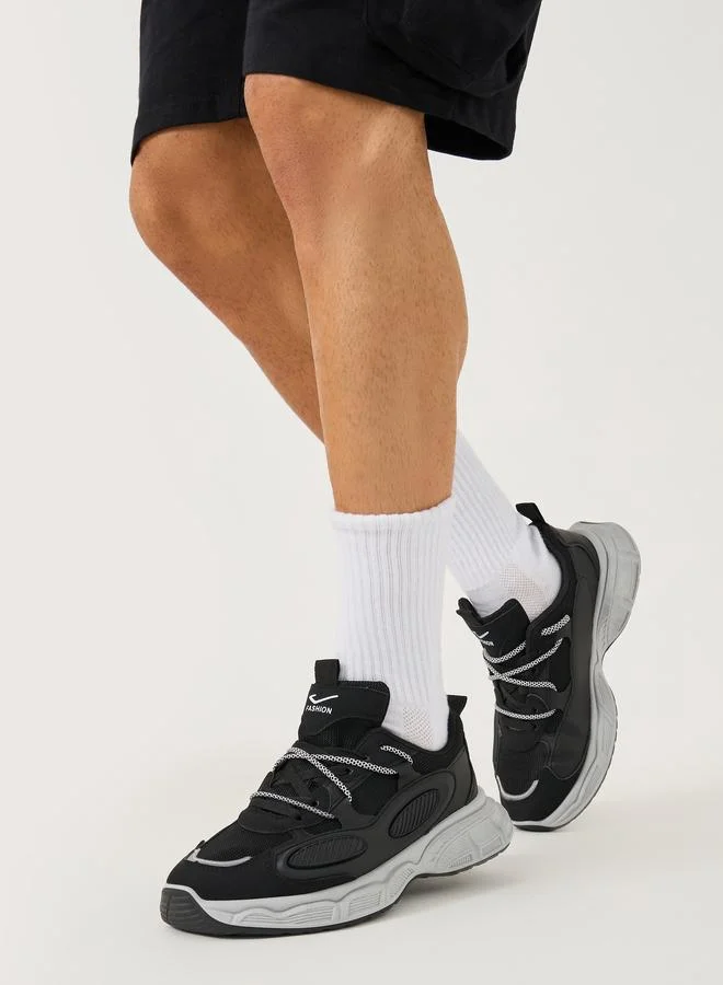 Take Two Take Two Textured Chunky Sole Lace Up Sneakers