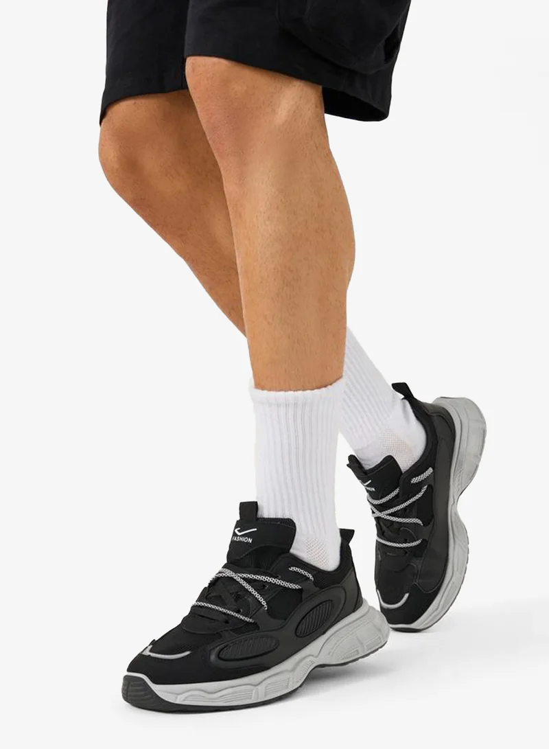 Take Two Take Two Textured Chunky Sole Lace Up Sneakers
